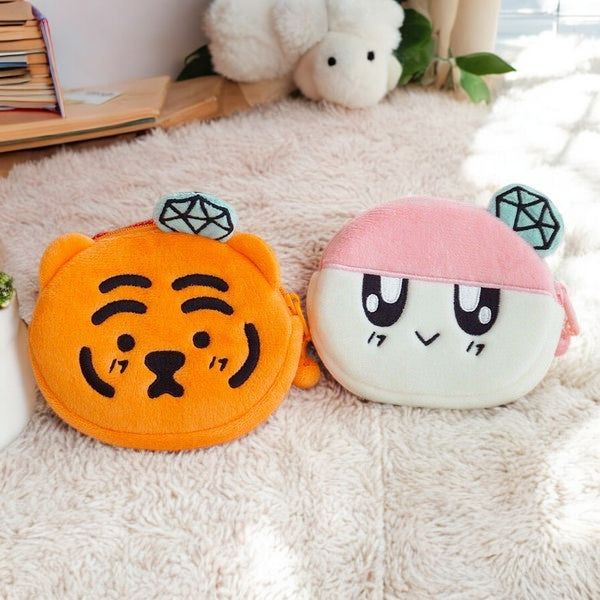 韓國文創 BONGBONGEE x MUZIK TIGER 絨毛零錢包 | 無業老虎 粉色兔子