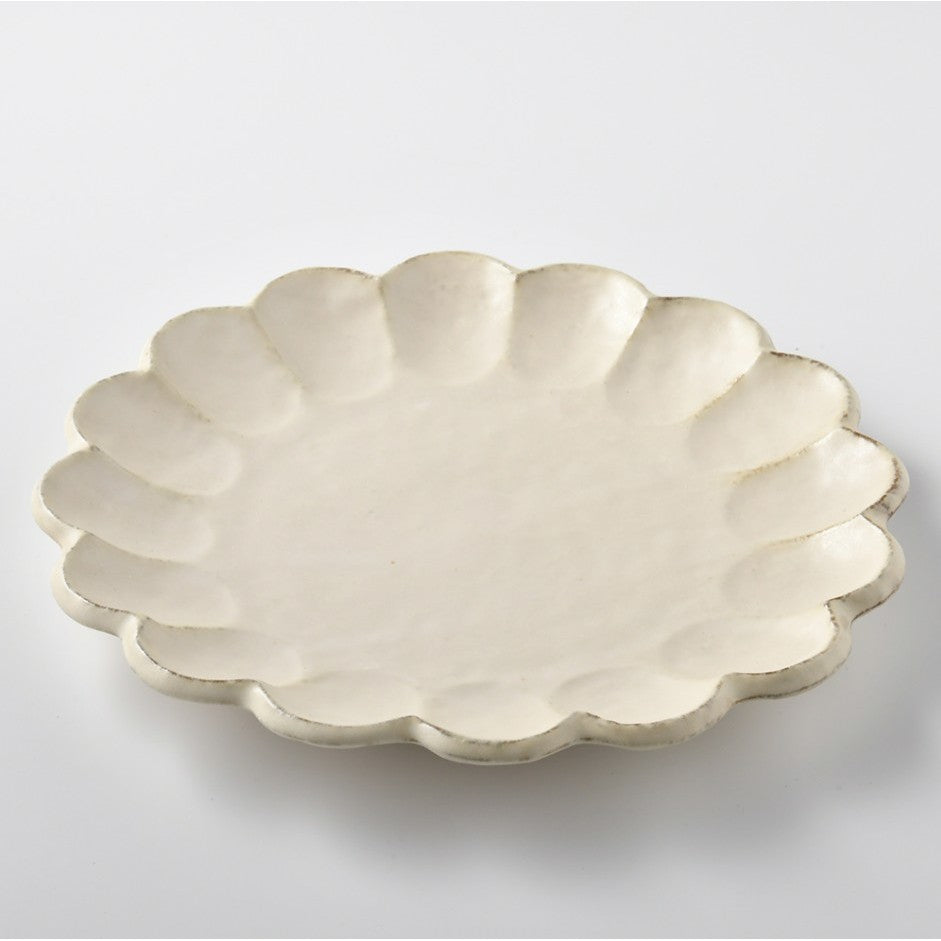 日本製 Tojiki Tonya 美濃燒 Rinka 輪花盤 | 經典花盤 點心盤 花皿