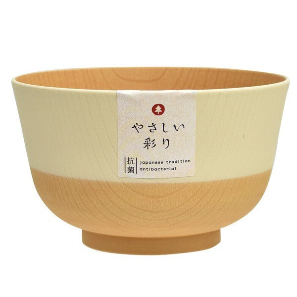 日本製 KANO 柔彩雙色抗菌輕量碗 | 可微波 木質碗 丼飯碗 定食碗 不怕摔