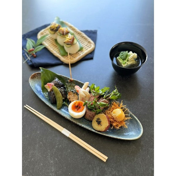 日本製 美濃燒 粗陶燒物長盤 | 烤魚 生魚片 燒物盤 日式碗盤