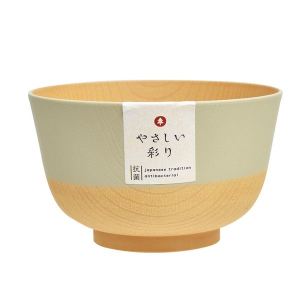 日本製 KANO 柔彩雙色抗菌輕量碗 | 可微波 木質碗 丼飯碗 定食碗 不怕摔
