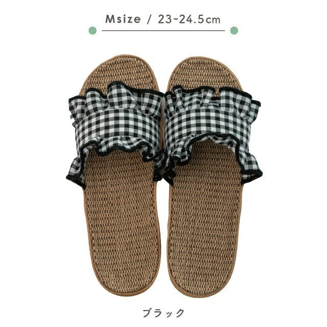 日本 CDF 荷葉格紋拖鞋 | 輕量防滑 居家戶外 兩用拖鞋 EVA室內拖 BISQUE