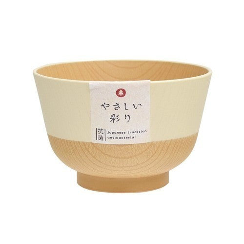 日本製 KANO 柔彩雙色抗菌輕量碗 | 可微波 木質碗 丼飯碗 定食碗 不怕摔