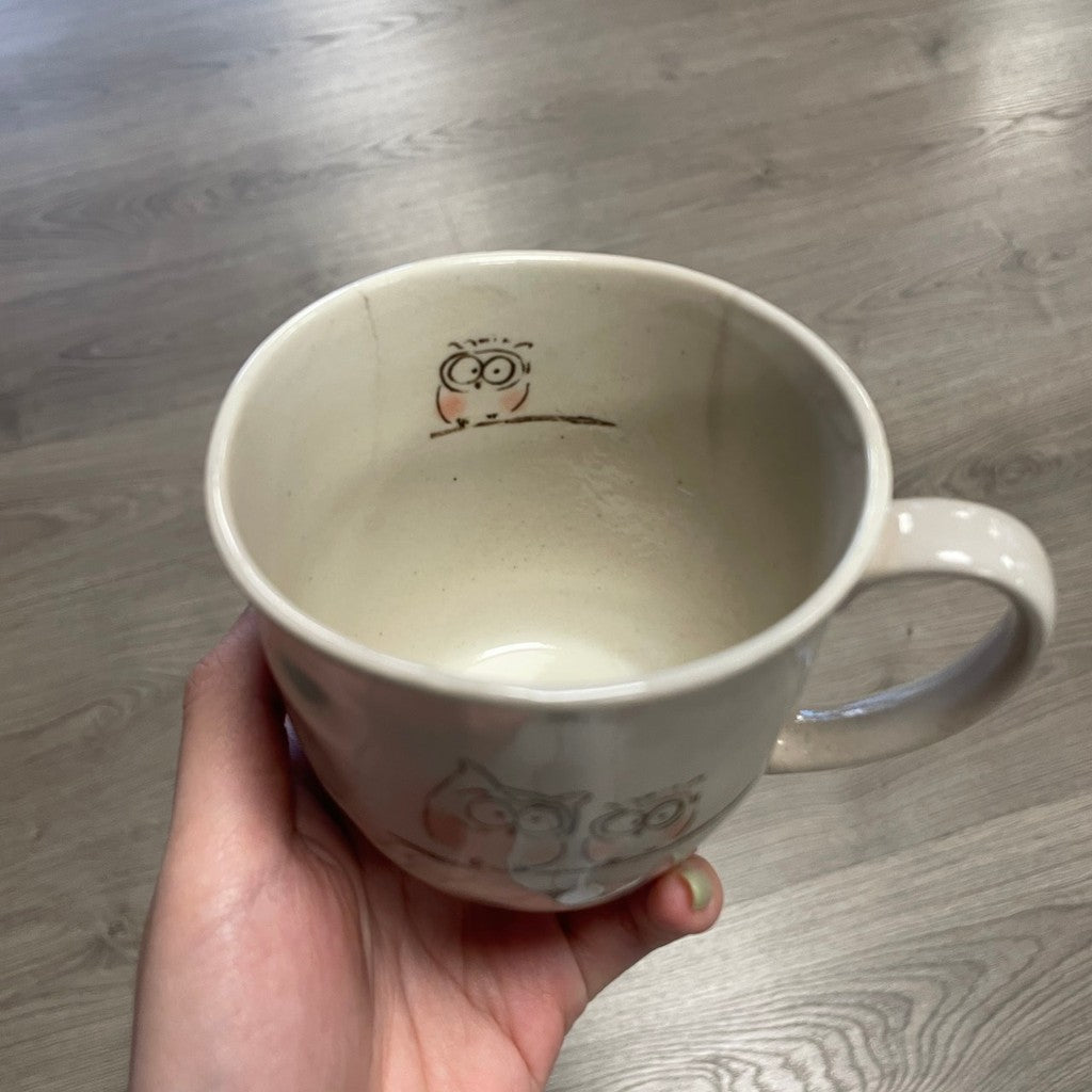 日本製 美濃燒 極輕量 貓頭鷹馬克杯 | 水杯 咖啡杯 陶瓷杯 茶杯 吉祥物