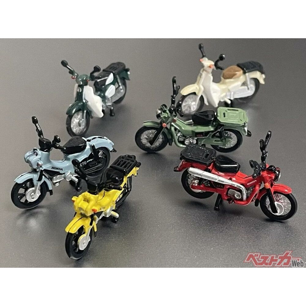 日本 TOY CABIN 1/64本田Cub模型鑰匙圈 扭蛋 迷你機車模型 Honda 吊飾 微縮公仔