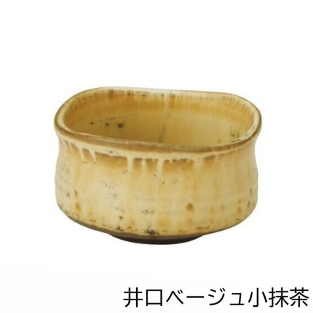 日本製 美濃燒 井口手作米色抹茶碗 | 迷你抹茶碗 清水燒 茶道用具 手工陶碗 茶器