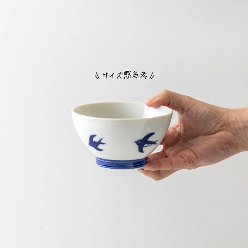 日本製 美濃燒 飛翔燕子飯碗 | 11cm 飯碗 小碗 簡約 和風