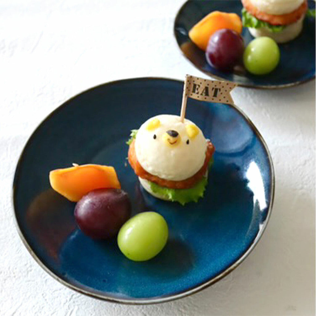 日本製 輕量 窯變藍色餐具∣大盤 茶碗 飯碗