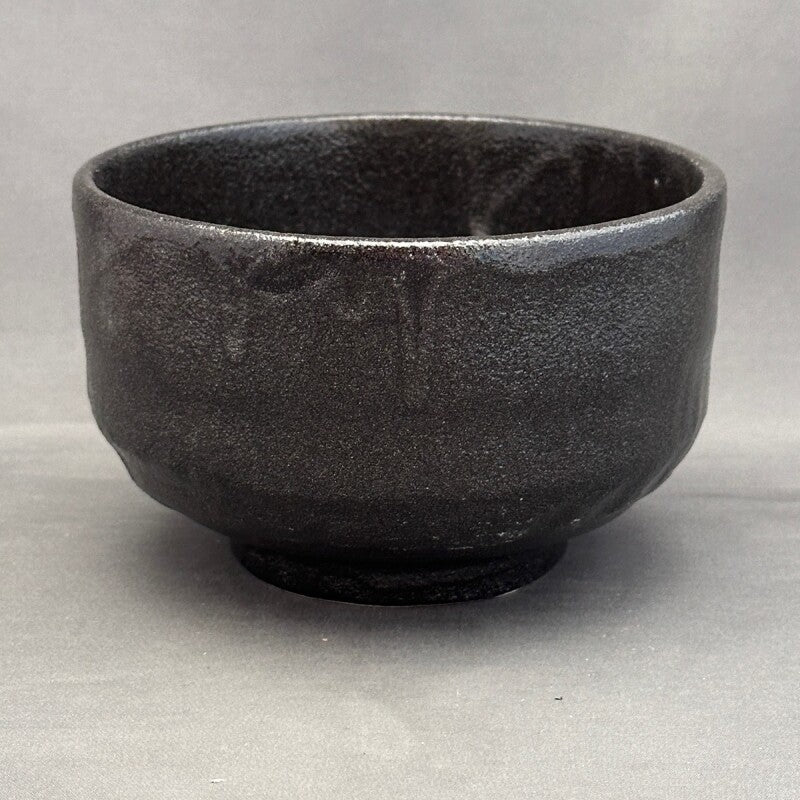 日本製 美濃燒 源氏刷毛目 黑金抹茶碗 | 清水燒 黑釉 茶具 茶道 京都工藝