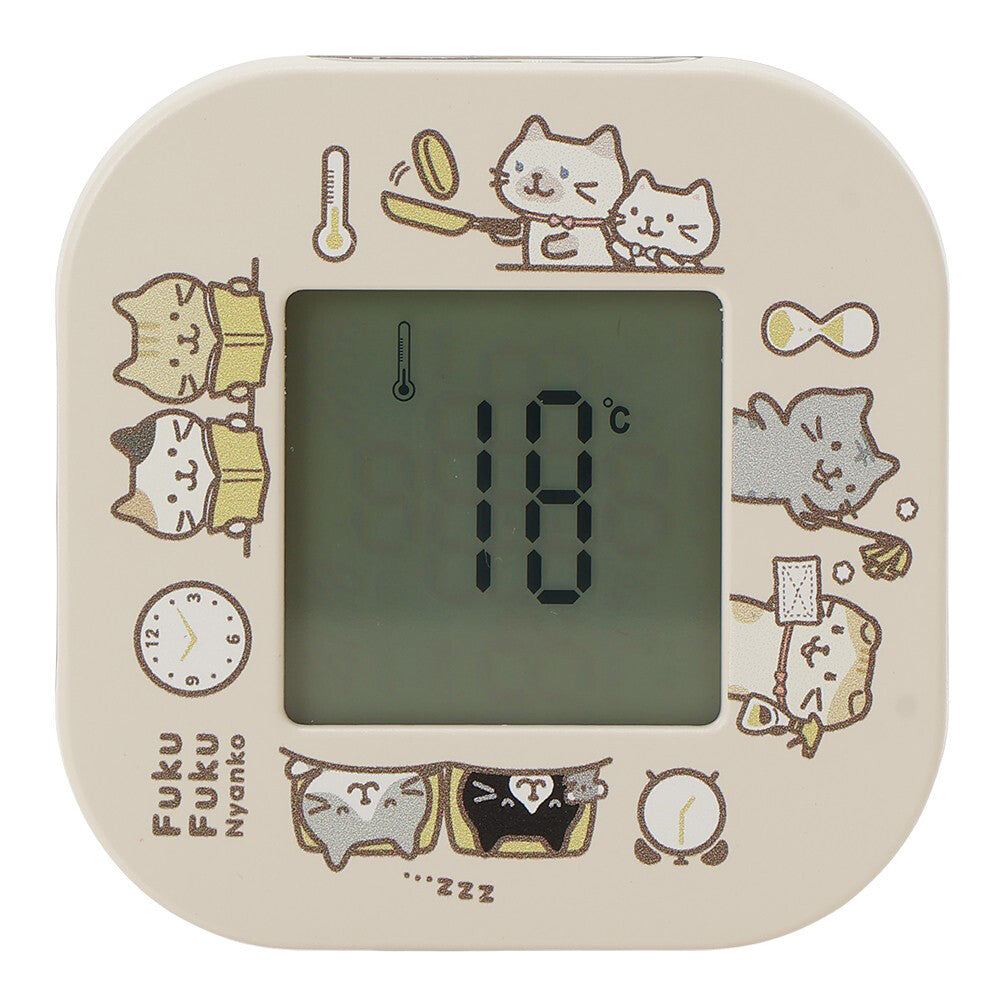 貓咪數位旋轉時鐘︱電子鐘 鬧鐘 數位時鐘 溫度顯示 計時器
