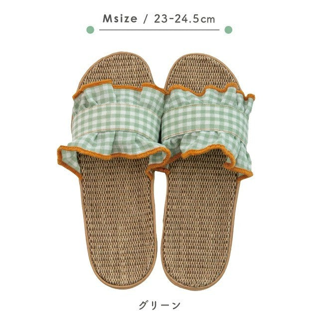 日本 CDF 荷葉格紋拖鞋 | 輕量防滑 居家戶外 兩用拖鞋 EVA室內拖 BISQUE