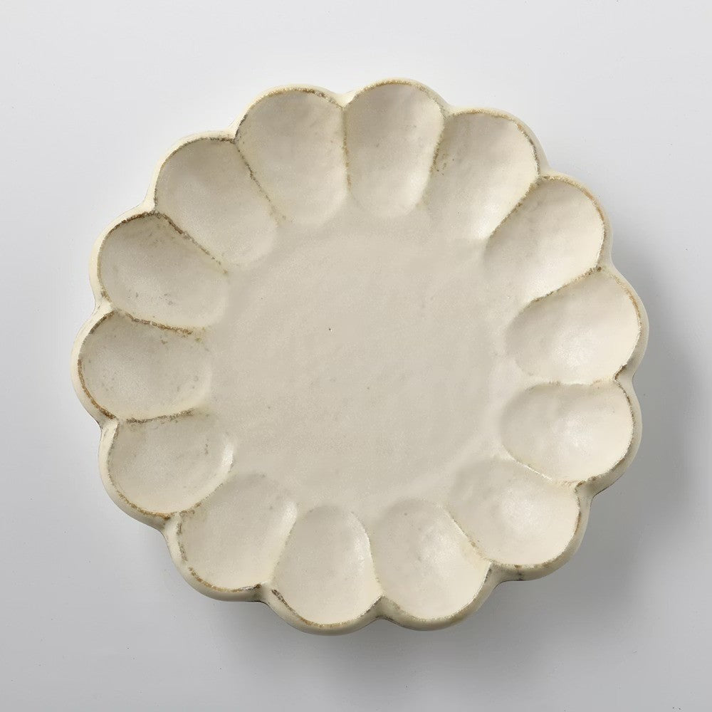 日本製 Tojiki Tonya 美濃燒 Rinka 輪花盤 | 經典花盤 點心盤 花皿