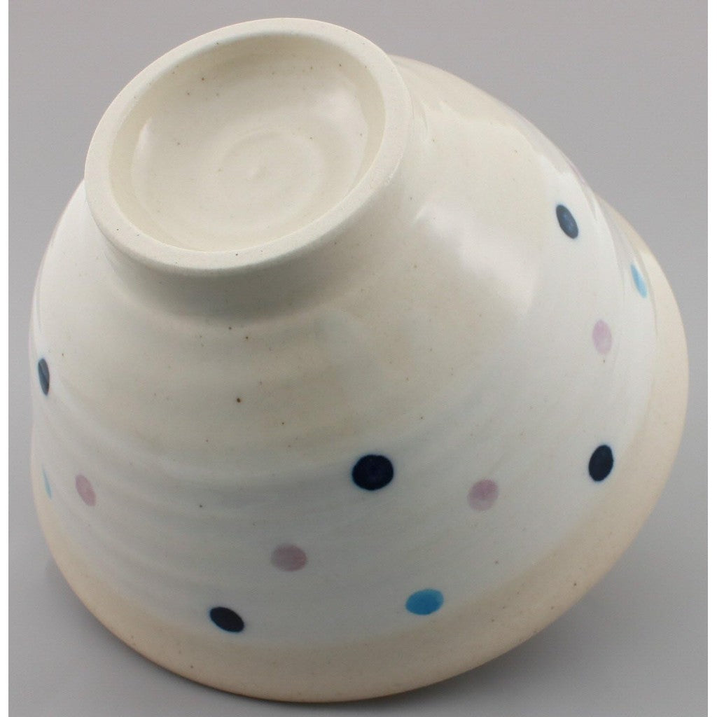 日本製 美濃燒 圓點粉引飯碗 | 輕量碗 粉引 茶飯碗 日式飯碗