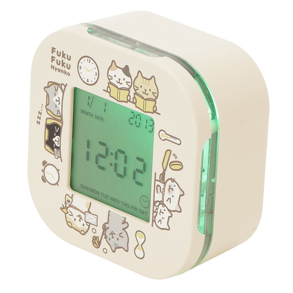 貓咪數位旋轉時鐘︱電子鐘 鬧鐘 數位時鐘 溫度顯示 計時器