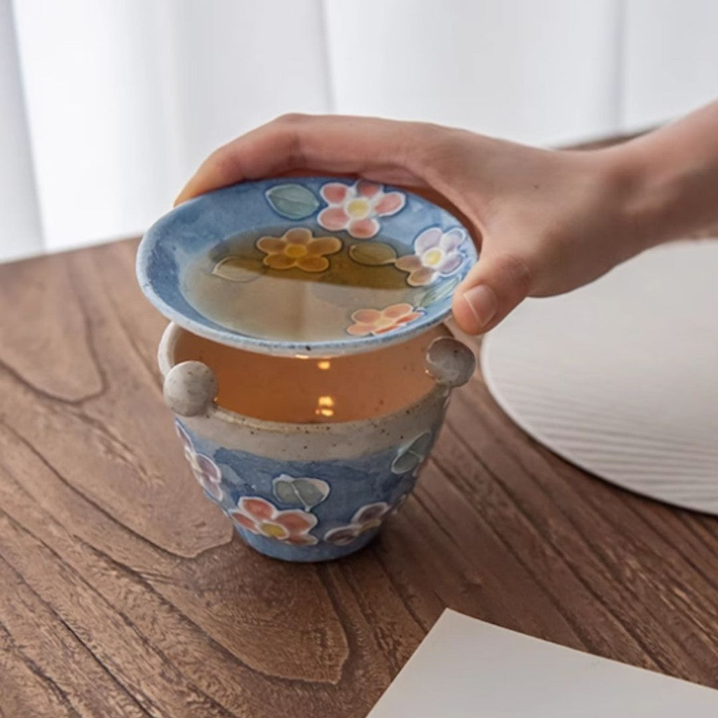 日本製 瀨戶燒 花小町茶香爐 | 耐熱 香薰爐 茶道 檀香 精油 茶葉 裝飾