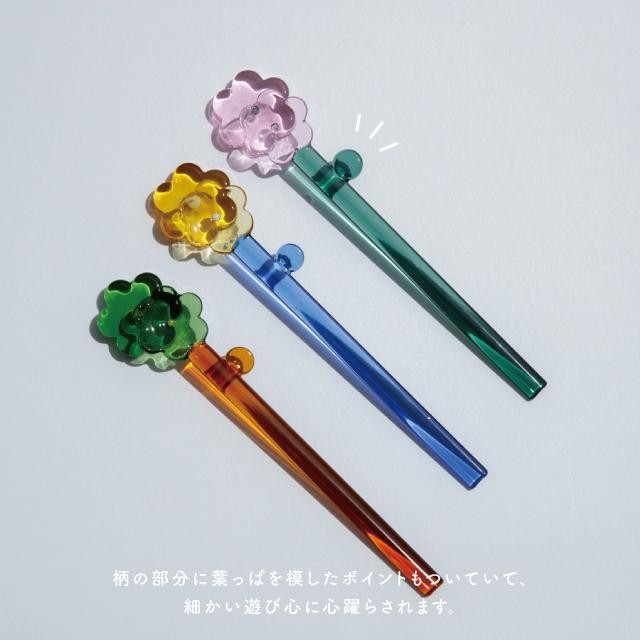 日本 CDF 夏日特調 耐熱玻璃杯 花朵攪拌棒 | 馬克杯 可愛玻璃杯