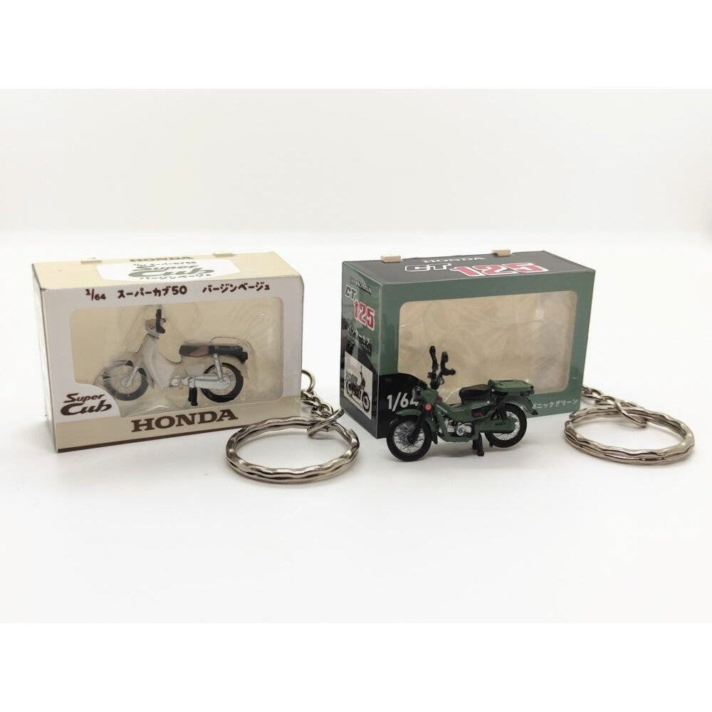 日本 TOY CABIN 1/64本田Cub模型鑰匙圈 扭蛋 迷你機車模型 Honda 吊飾 微縮公仔