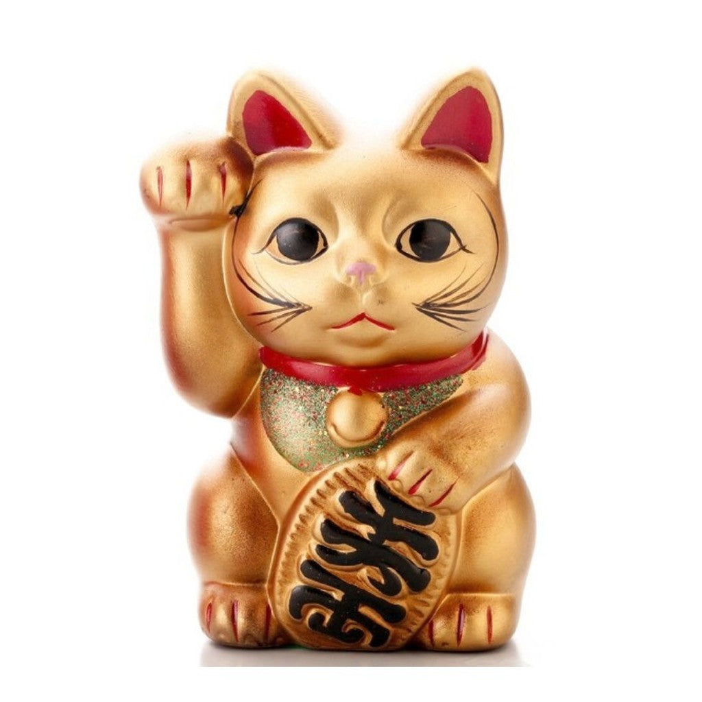 日本製 瀨戶燒 金色招財貓15公分 | 仿舊塗裝 貯金箱 擺飾 招財