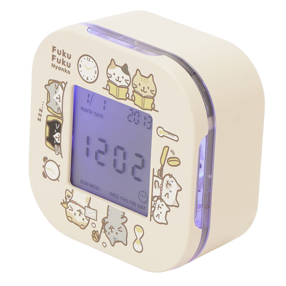 貓咪數位旋轉時鐘︱電子鐘 鬧鐘 數位時鐘 溫度顯示 計時器