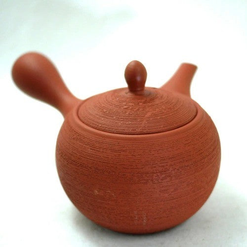 日本製 常滑燒 人水朱泥大容量急須茶壺 400ml | 蜂巢式濾網 側把壺 朱泥茶壺