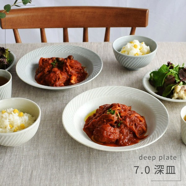 日本製 美濃燒 斜紋深盤 餐盤︱湯盤 配菜盤 大皿 日系餐具