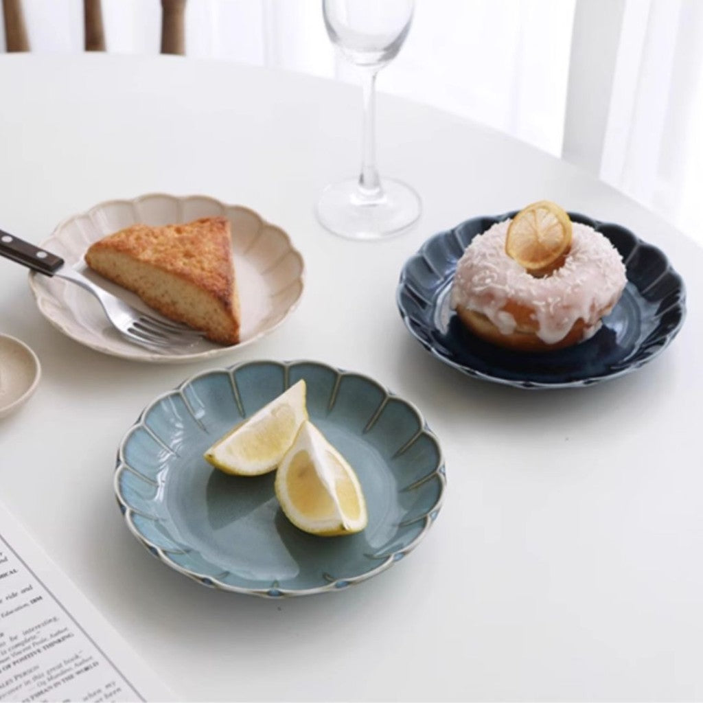 日本製 美濃燒 復古花邊餐盤 三色 | 小盤 深盤 小碗 沙拉碗 義大利麵盤