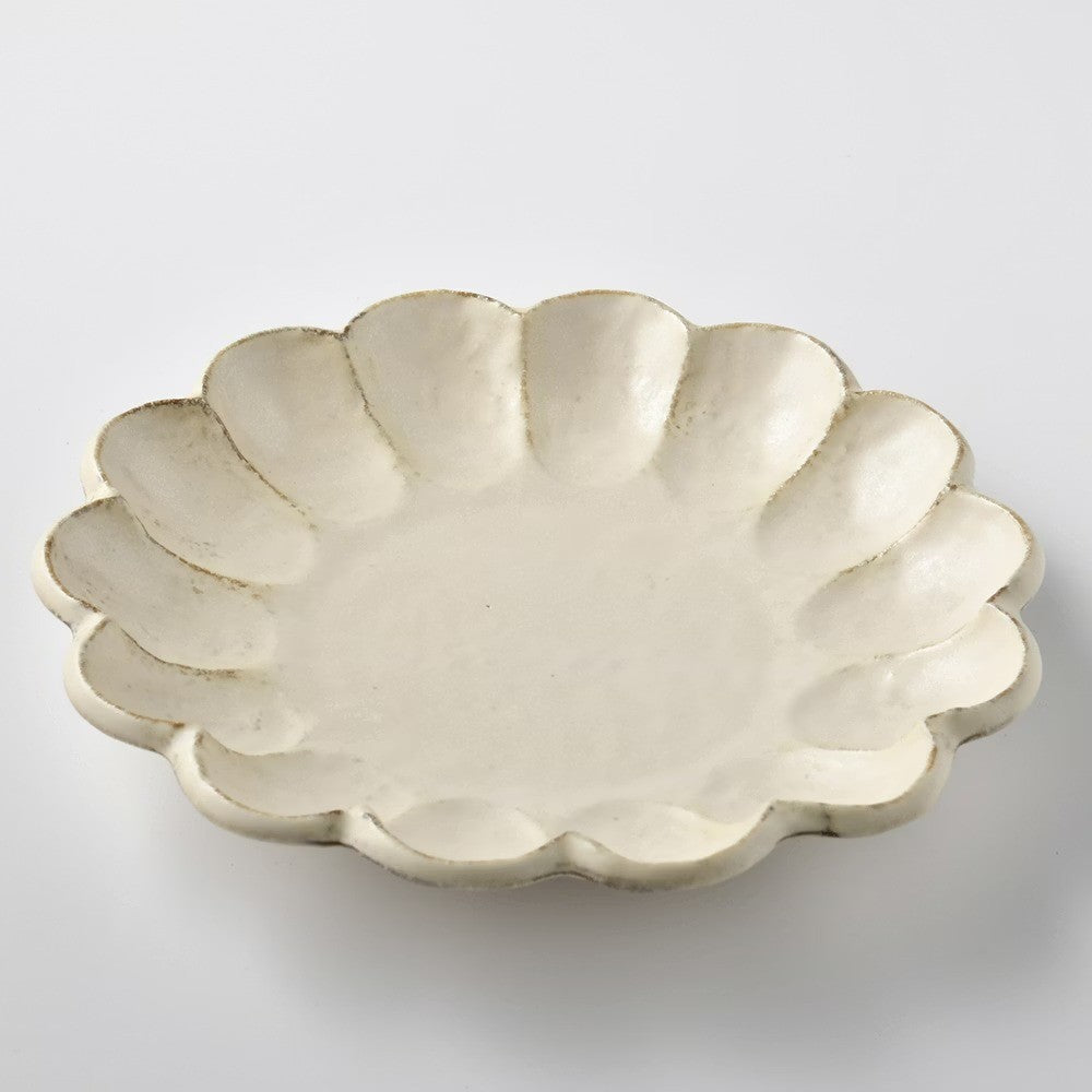 日本製 Tojiki Tonya 美濃燒 Rinka 輪花盤 | 經典花盤 點心盤 花皿