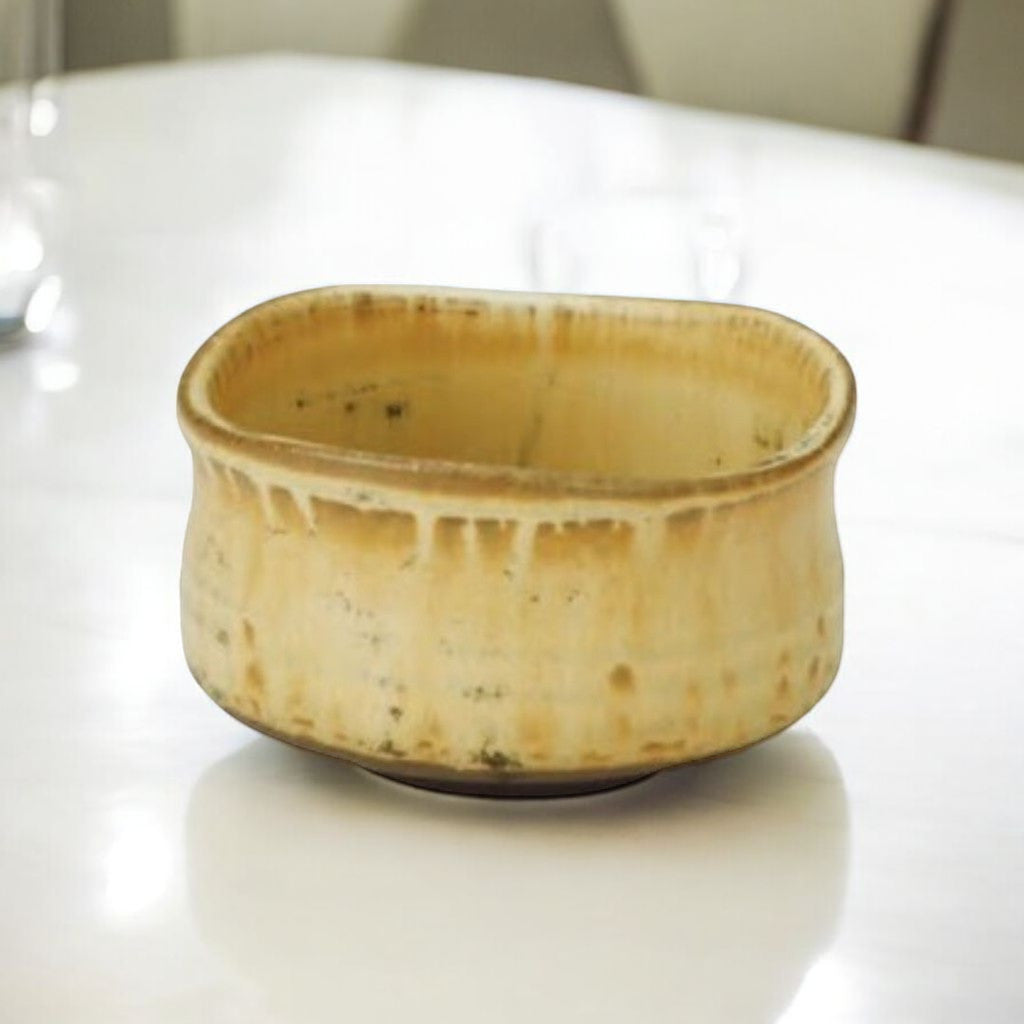 日本製 美濃燒 井口手作米色抹茶碗 | 迷你抹茶碗 清水燒 茶道用具 手工陶碗 茶器