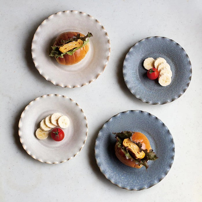 日本製 Tojiki Tonya 美濃燒 復古波浪盤 | 甜點盤 蛋糕盤 咖啡廳 下午茶