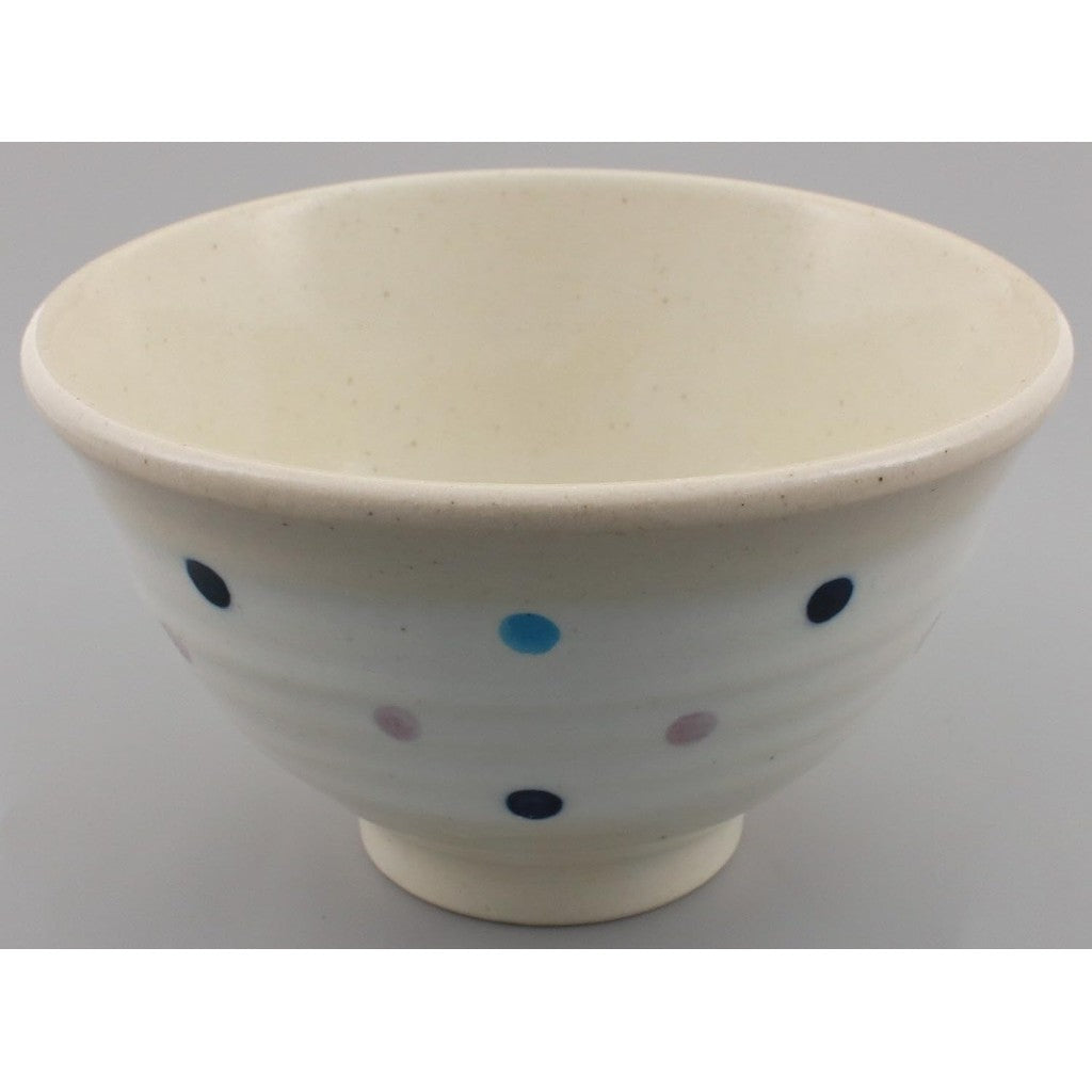 日本製 美濃燒 圓點粉引飯碗 | 輕量碗 粉引 茶飯碗 日式飯碗