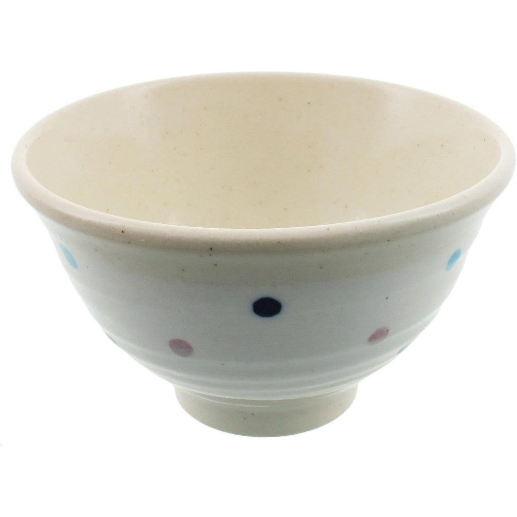 日本製 美濃燒 圓點粉引飯碗 | 輕量碗 粉引 茶飯碗 日式飯碗