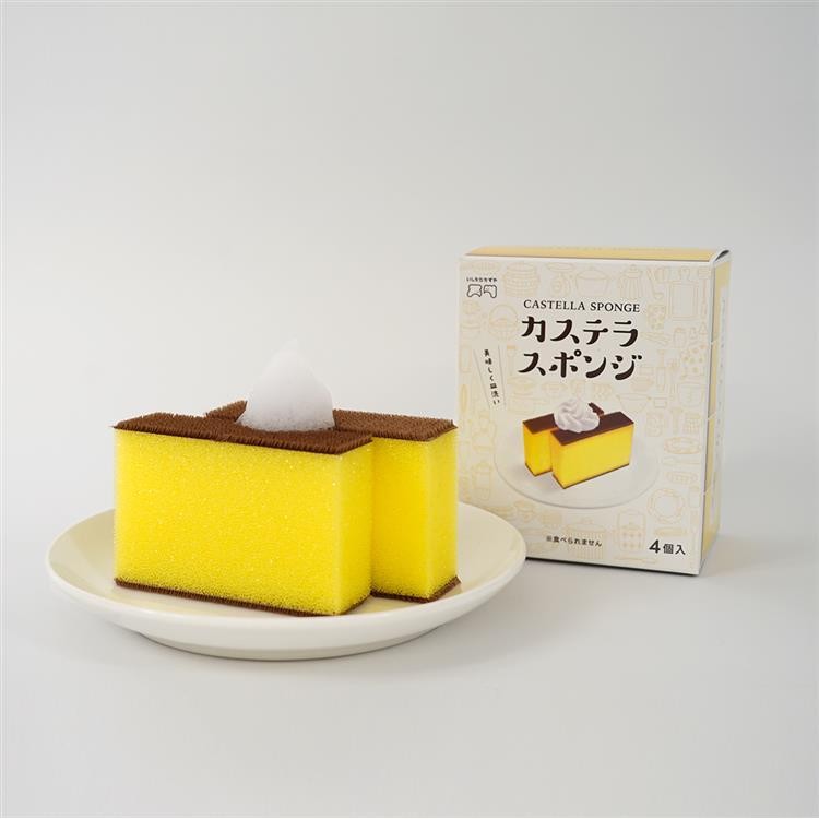 日本 Loft 蜂蜜蛋糕造型海綿刷4入 造型洗碗海綿 菜瓜布 清潔海綿
