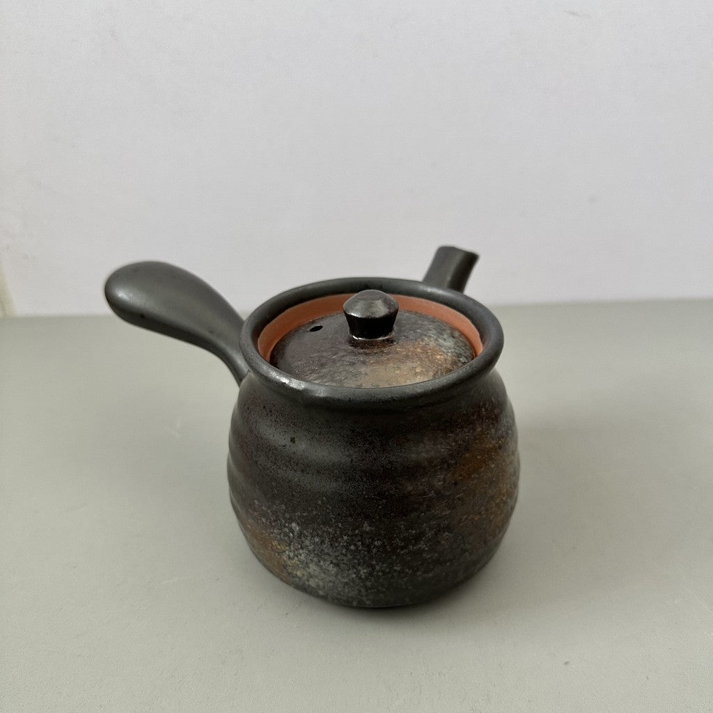 日本製 美濃燒 黑色備前六兵衛茶壺 500cc | 泡茶壺 茶壺 側把壺
