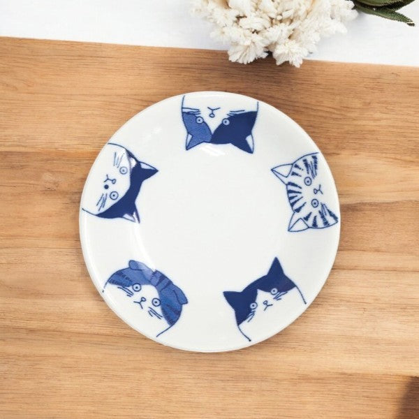 日本製 美濃燒 SHICHITA 貓咪餐盤10/12公分 | 陶瓷盤 餐盤 水果盤 貓咪盤