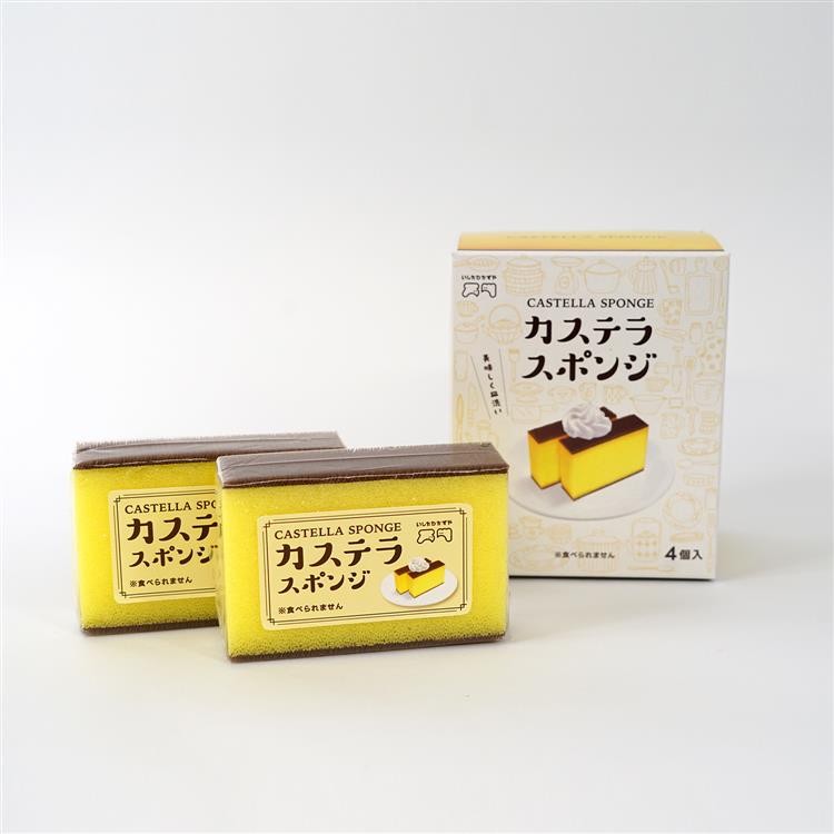 日本 Loft 蜂蜜蛋糕造型海綿刷4入 造型洗碗海綿 菜瓜布 清潔海綿