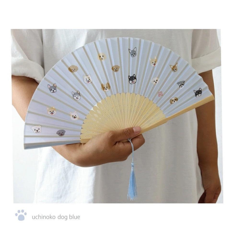 田中箸店 竹製 狗狗貓咪可愛扇子|小扇子 折扇 摺扇 扇子 竹扇 - 富士通販