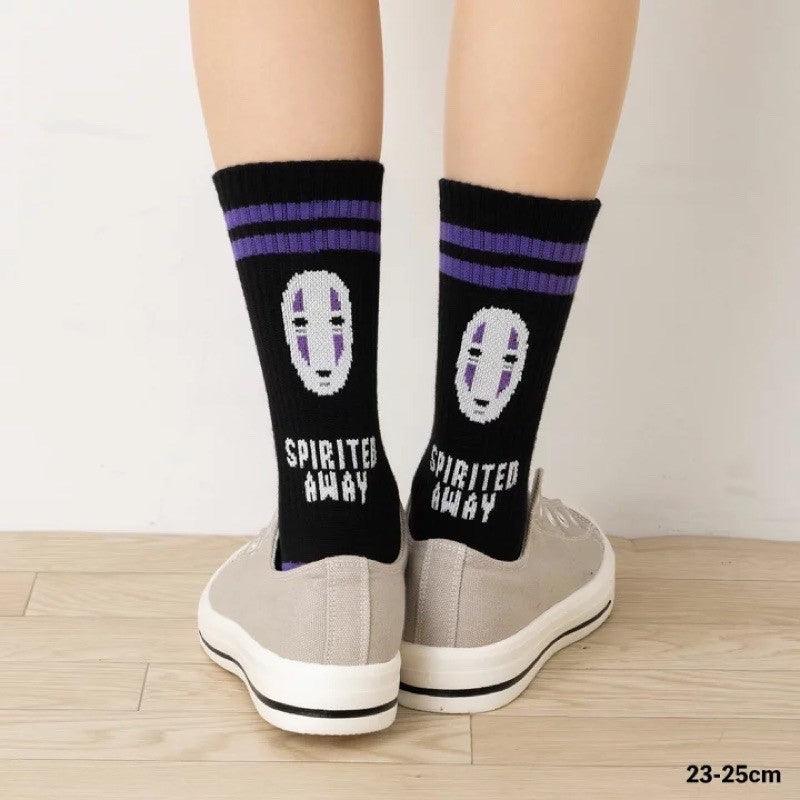 日本 宮崎駿 中長襪 長襪 23-25cm|龍貓 黑貓吉吉 無臉男 卡西法 - 富士通販