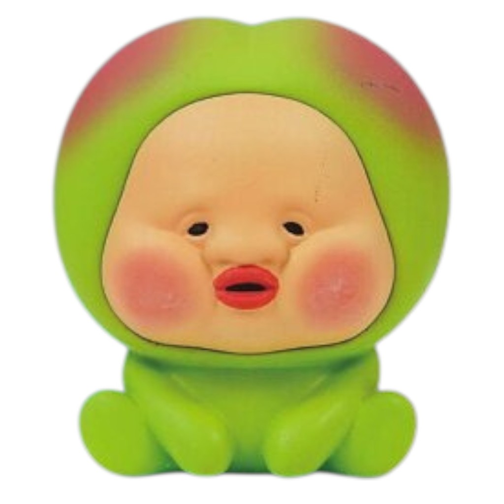 日本 Qualia 醜比頭軟膠公仔 | 扭蛋 醜萌 屁桃