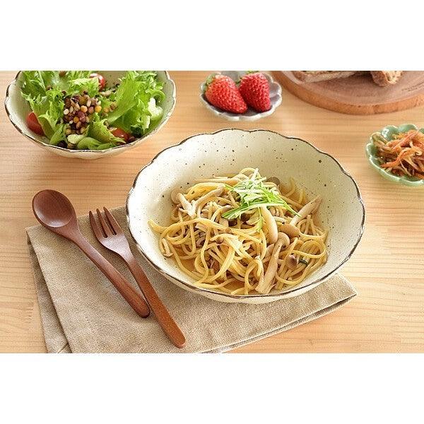 日本製 美濃燒 白化粧菊形 陶瓷盤|沙拉碗 咖哩盤 義大利麵盤 - 富士通販