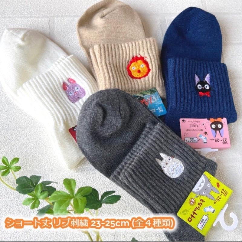 日本 宮崎駿 中長襪 長襪 23-25cm|龍貓 黑貓吉吉 無臉男 卡西法 - 富士通販