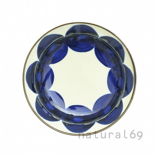 日本製 波佐見燒 natural69 焦吳須手繪圓盤 | 餐盤 甜點盤 菜盤