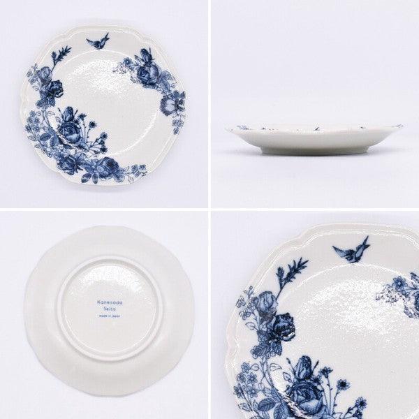 日本製 美濃燒 古典玫瑰 造型陶瓷餐盤|水果盤 義大利麵盤 優格碗 沙拉碗 早餐盤 - 富士通販