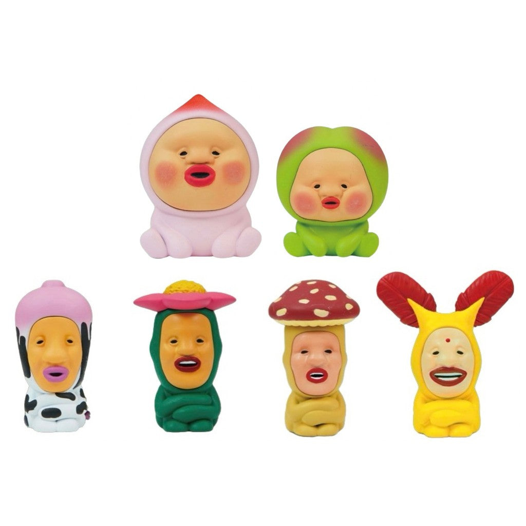 日本 Qualia 醜比頭軟膠公仔 | 扭蛋 醜萌 屁桃