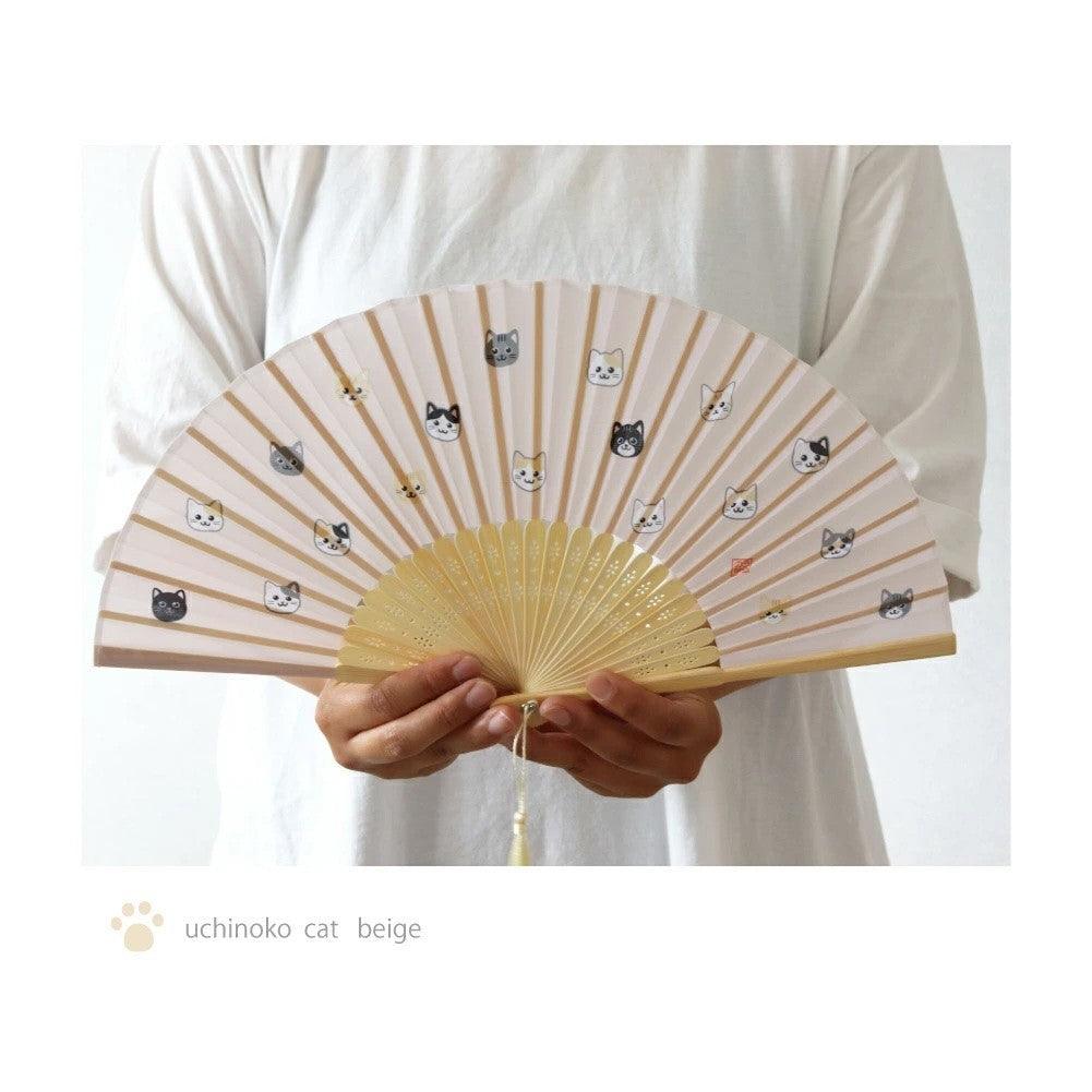 田中箸店 竹製 狗狗貓咪可愛扇子|小扇子 折扇 摺扇 扇子 竹扇 - 富士通販