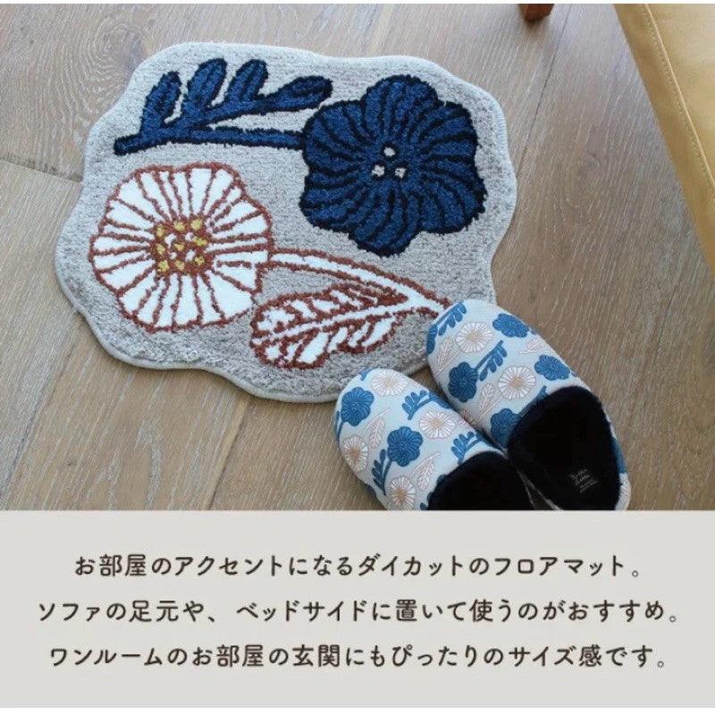 日本 Kukka Lokki 花與鳥北歐風地毯 | 地墊 腳踏墊 玄關腳踏墊 地毯 浴室踏墊