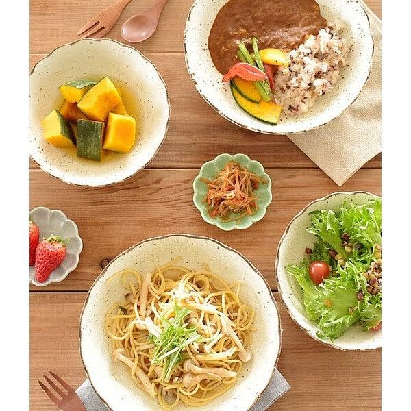 日本製 美濃燒 白化粧菊形 陶瓷盤|沙拉碗 咖哩盤 義大利麵盤 - 富士通販