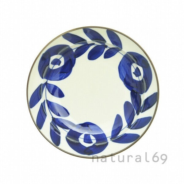 日本製 波佐見燒 natural69 焦吳須手繪圓盤 | 餐盤 甜點盤 菜盤