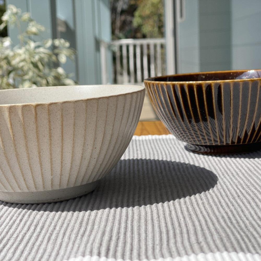 日本製 華蝶扇 咖啡 白色 丼飯碗 14cm|陶瓷碗 日式碗 蓋飯碗