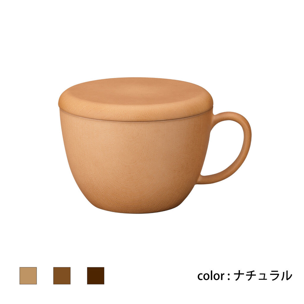 NH home 木紋杯附蓋 450ml︱湯碗杯 馬克杯 露營 野餐