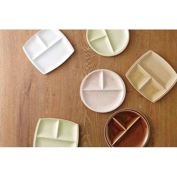 日本製 美濃燒 titto 輕量 方形三格盤|分隔盤 211餐盤 兒童餐盤 早餐盤